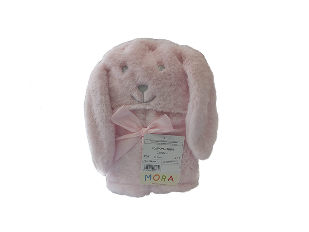 MORA BABY POMPON RABBIT BLANKET Model P88