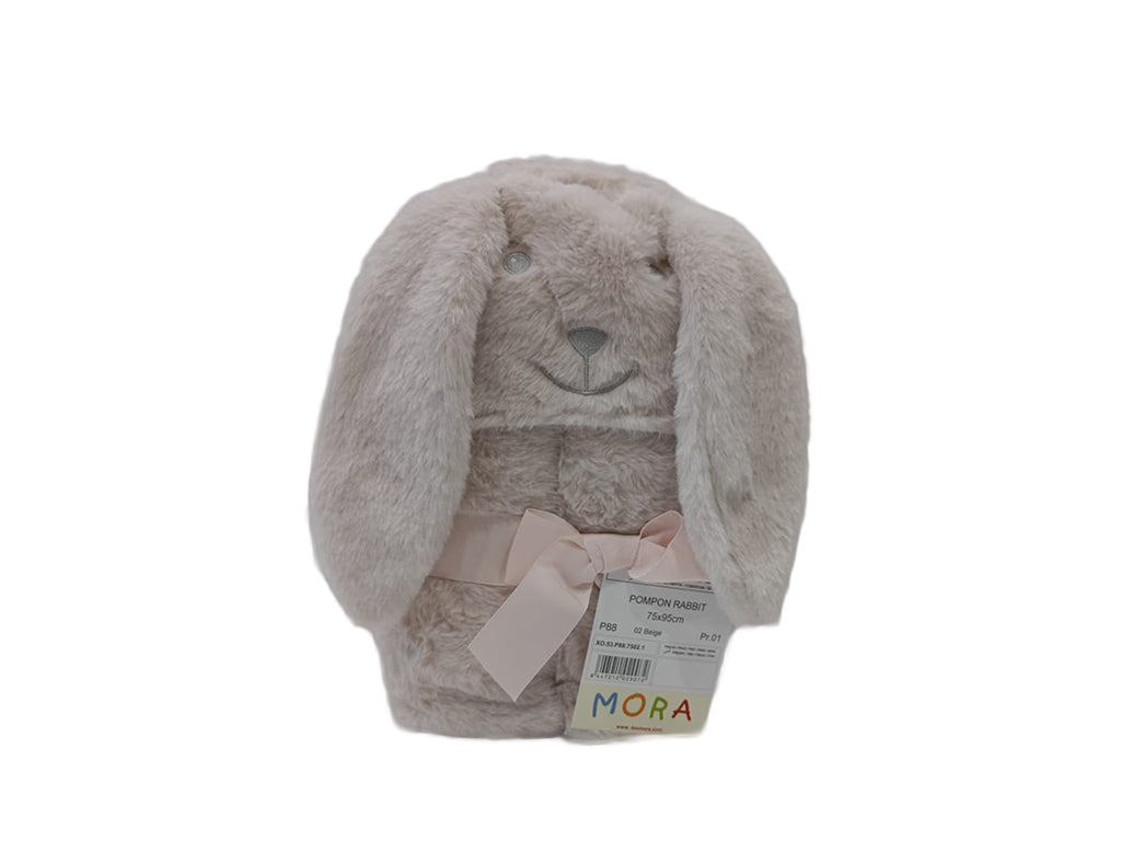 MORA BABY POMPON RABBIT BLANKET Model P88