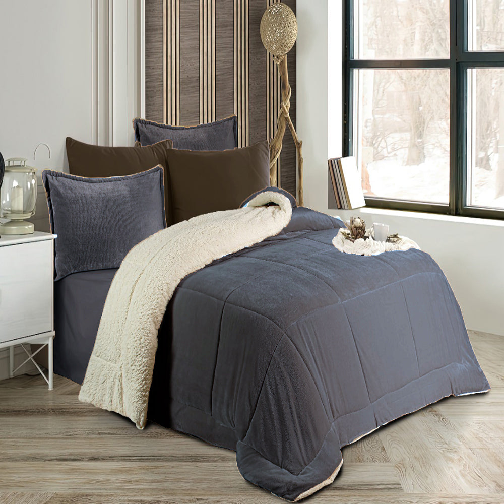 Pacha Home Quilt Sherpa Fur Model FARIDA +2 Pillow Case