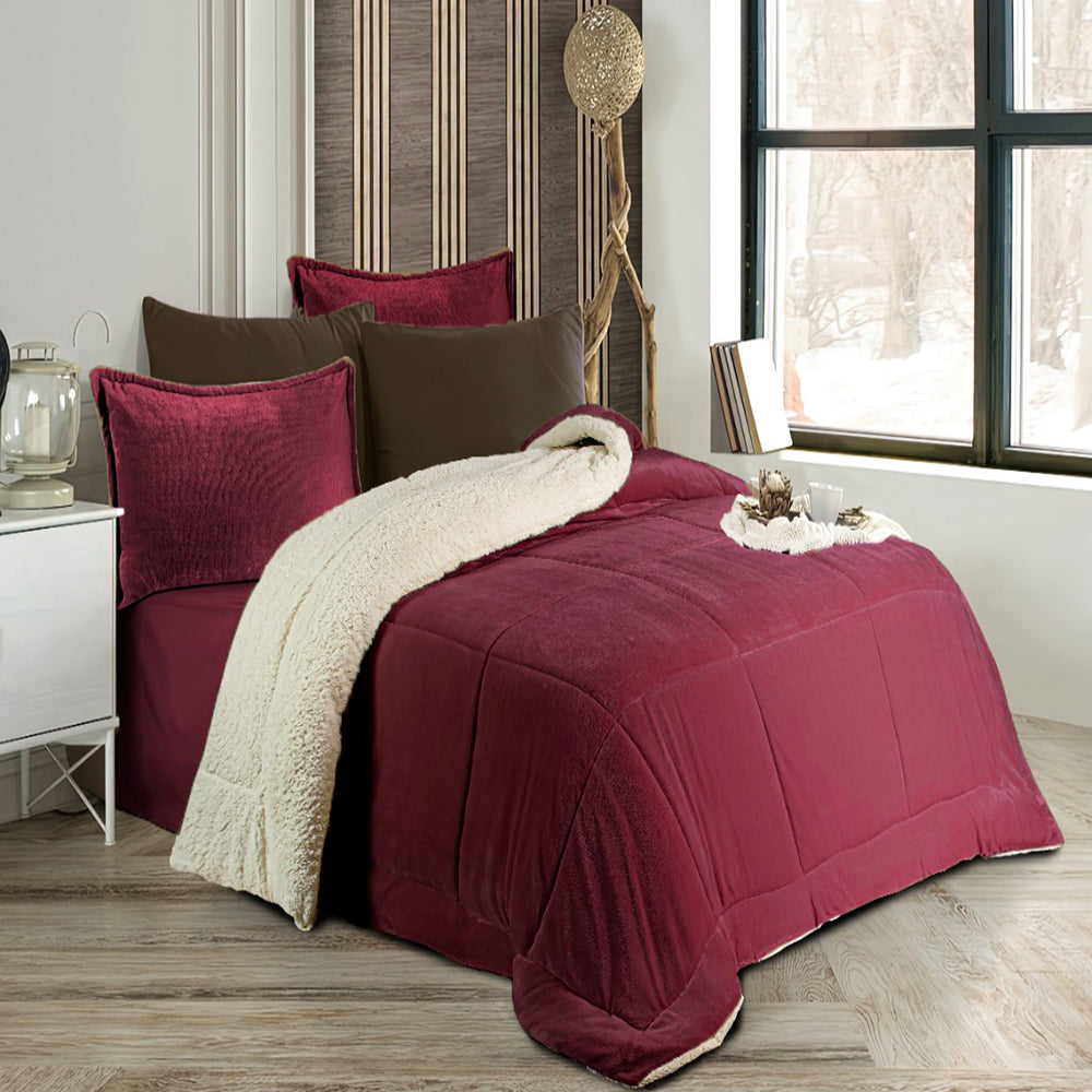 Pacha Home Quilt Sherpa Fur Model FARIDA +2 Pillow Case