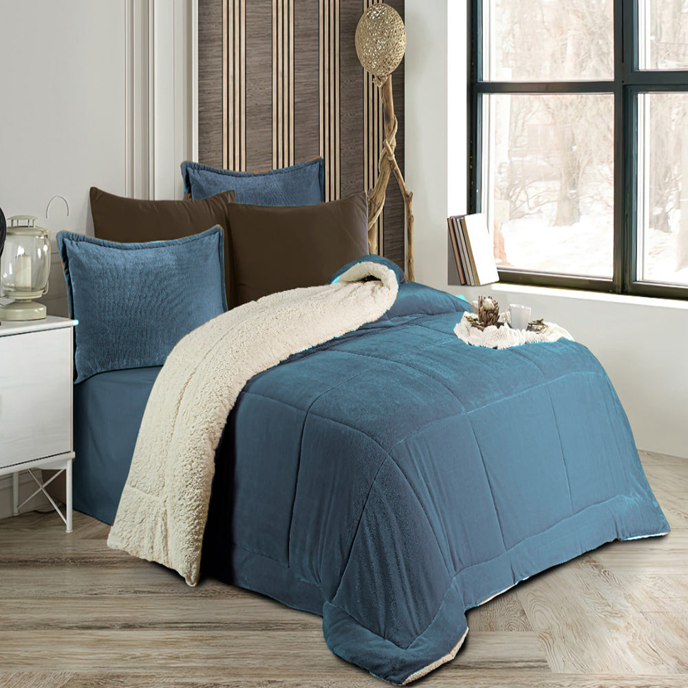 Pacha Home Quilt Sherpa Fur Model FARIDA +2 Pillow Case