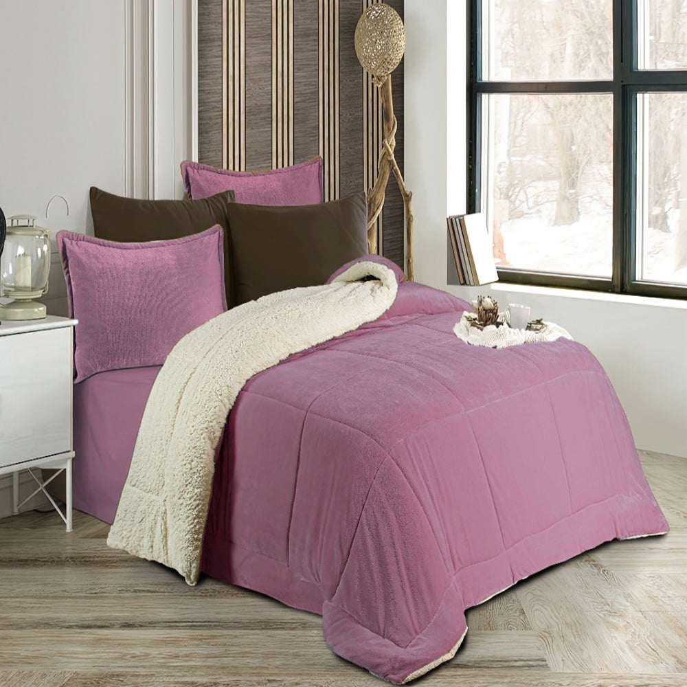 Pacha Home Quilt Sherpa Fur Model FARIDA +2 Pillow Case
