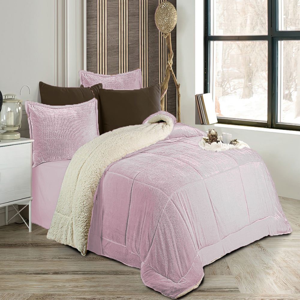 Pacha Home Quilt Sherpa Fur Model FARIDA +2 Pillow Case