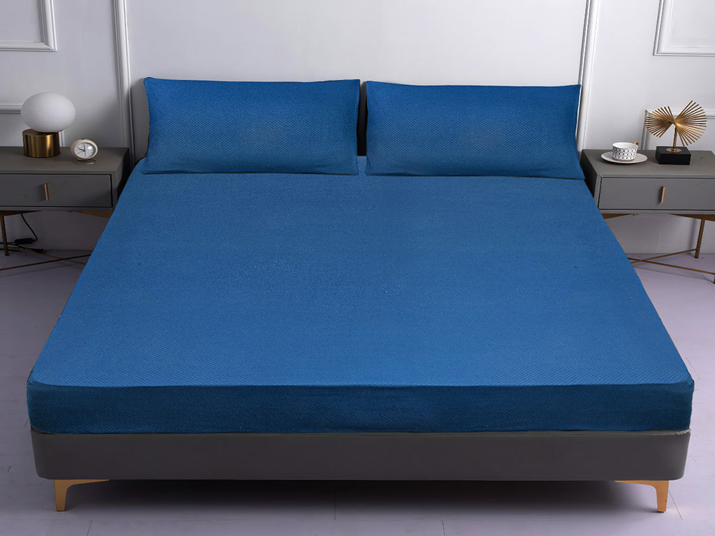 Embossed Bedsheet Set Fitted Model EFMF