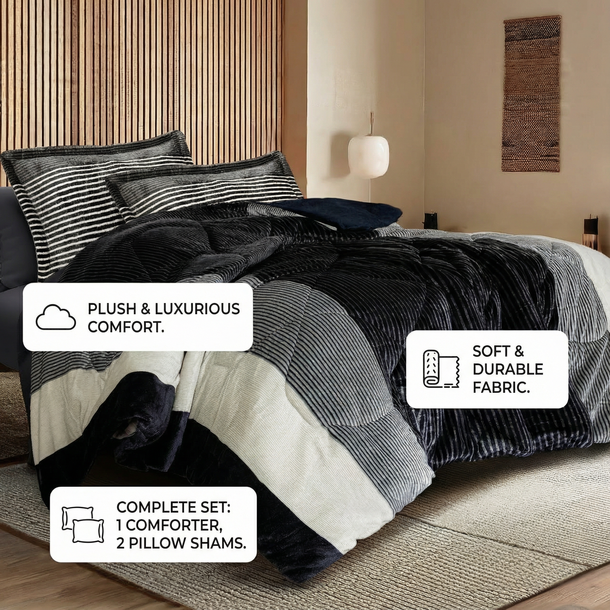 Printed Stripes Comforter