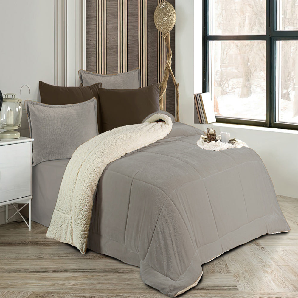 Pacha Home Quilt Sherpa Fur Model FARIDA +2 Pillow Case