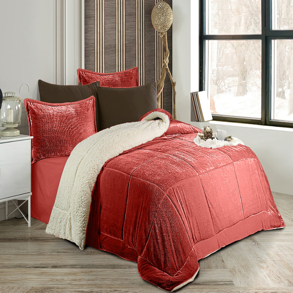 Pacha Home Quilt Sherpa Fur Model FARIDA +2 Pillow Case