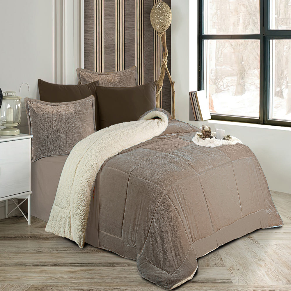 Pacha Home Quilt Sherpa Fur Model FARIDA +2 Pillow Case