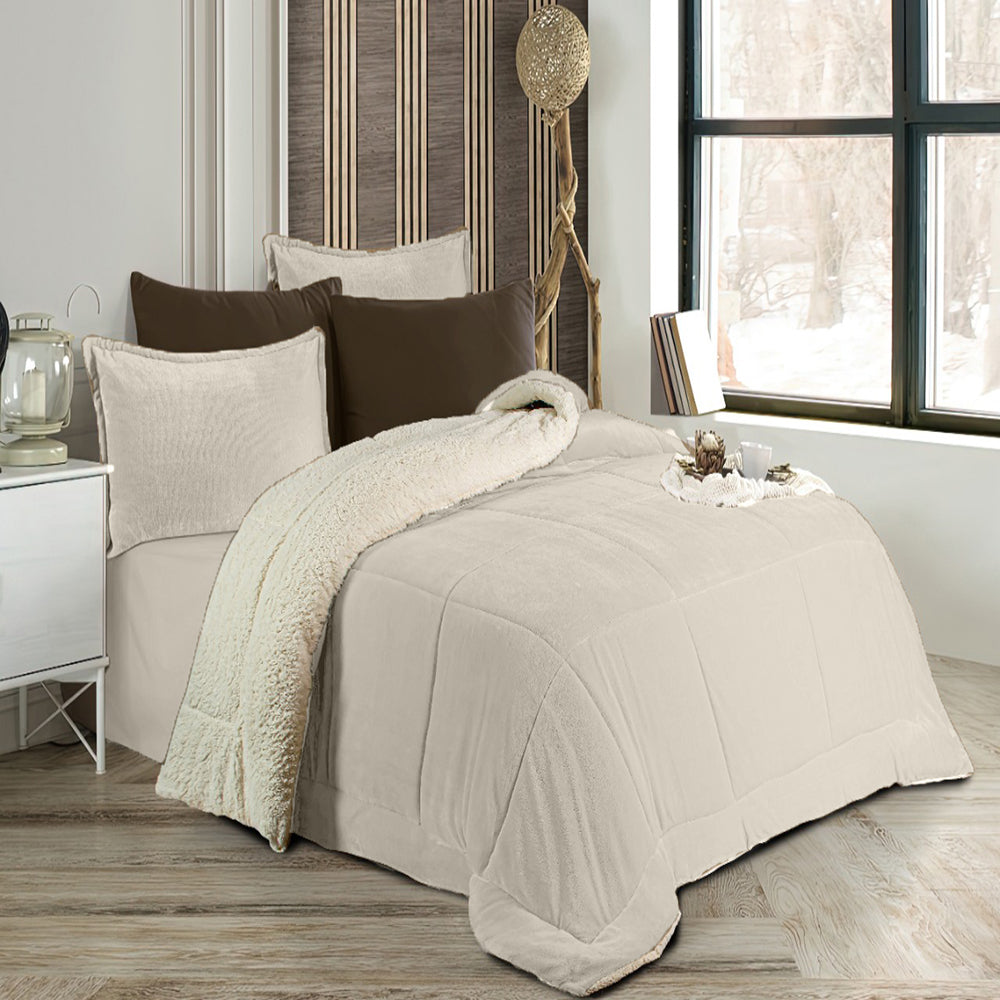 Pacha Home Quilt Sherpa Fur Model FARIDA +2 Pillow Case