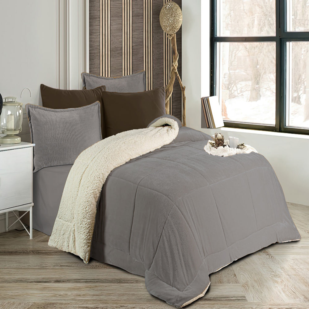 Pacha Home QUILT Sherpa Fur Model FARIDA for Single Bed