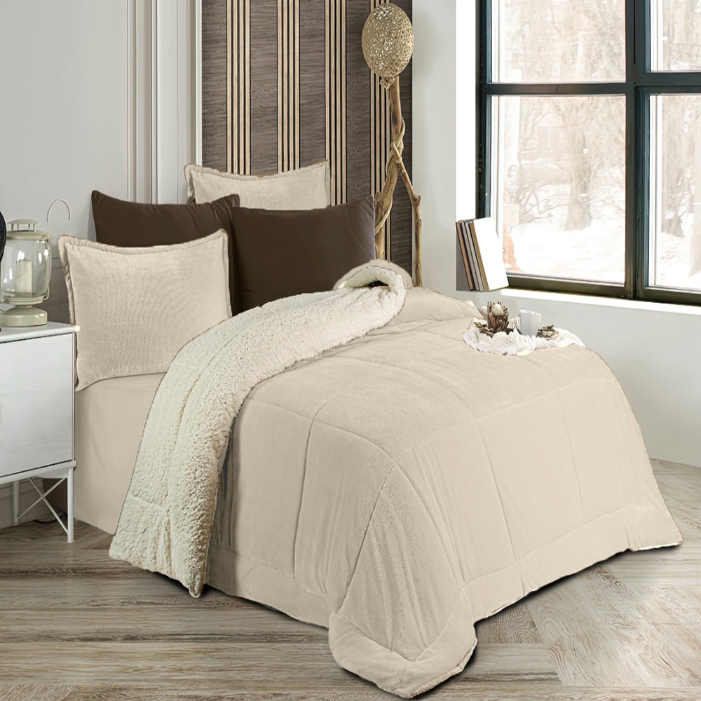 Pacha Home QUILT Sherpa Fur Model FARIDA for Single Bed